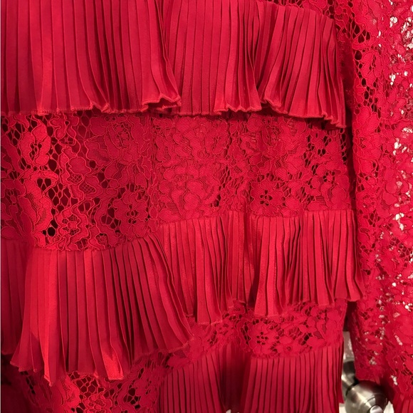 J. Crew Red Lace Ruffle Top NWT #Christmas - Picture 8 of 14